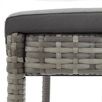 3-delige Tuinbarset massief acaciahout en poly rattan grijs