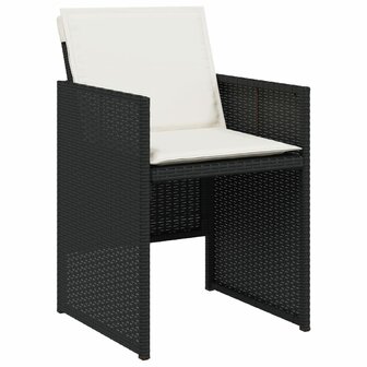 17-delige Tuinset met kussens poly rattan zwart