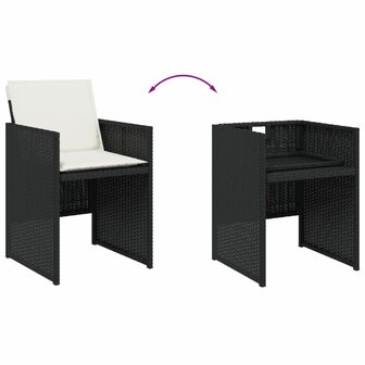 9-delige Tuinset poly rattan zwart