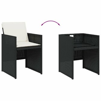 9-delige Tuinset poly rattan zwart