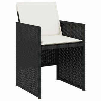 15-delige Tuinset met kussens poly rattan zwart