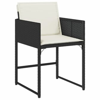 15-delige Tuinset met kussens poly rattan zwart