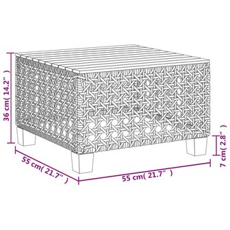 6-delige Loungeset met kussens poly rattan grijs