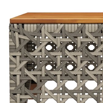 8-delige Loungeset met kussens poly rattan grijs