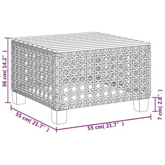 8-delige Loungeset met kussens poly rattan grijs