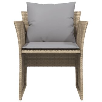 Tuinstoel met voetenbank poly rattan beige