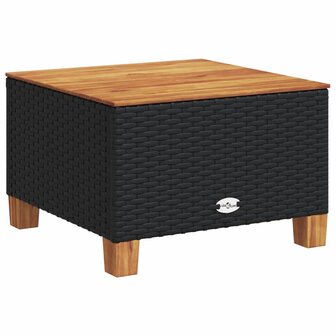 11-delige Loungeset met kussens poly rattan zwart