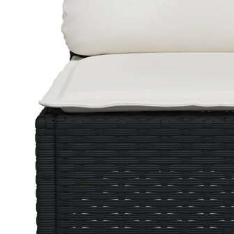 11-delige Loungeset met kussens poly rattan zwart