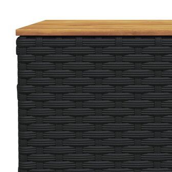 11-delige Loungeset met kussens poly rattan zwart