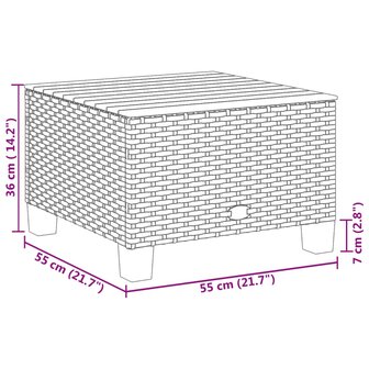 11-delige Loungeset met kussens poly rattan zwart