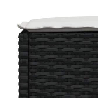 5-delige Loungeset met kussens poly rattan zwart