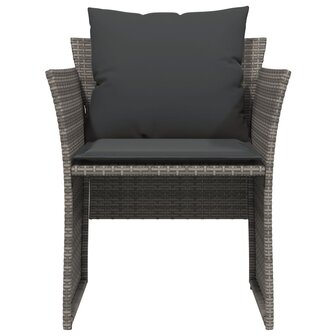 Tuinstoel met voetenbank poly rattan grijs