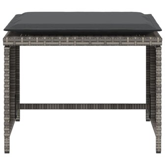 Tuinstoel met voetenbank poly rattan grijs