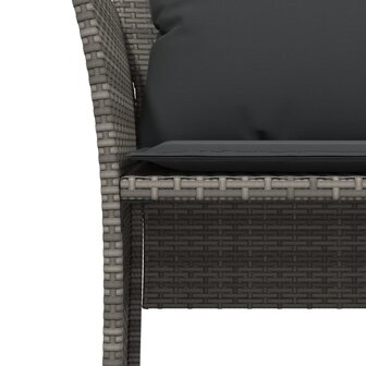 Tuinstoel met voetenbank poly rattan grijs