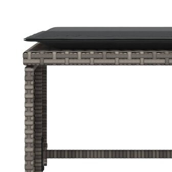 Tuinstoel met voetenbank poly rattan grijs