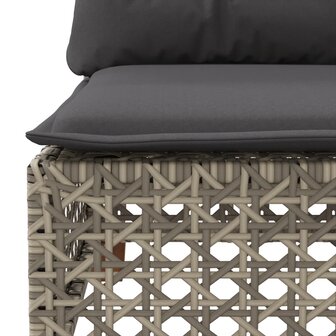 11-delige Loungeset met kussens poly rattan grijs