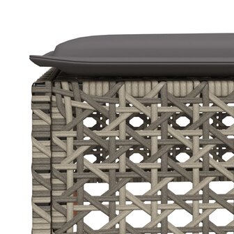 7-delige Loungeset met kussens poly rattan grijs
