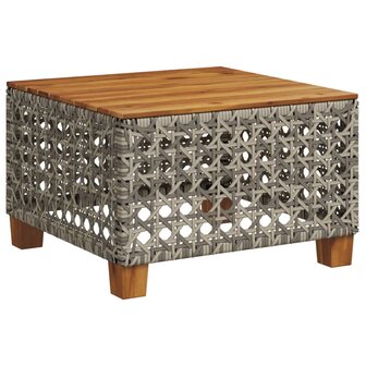 10-delige Loungeset met kussens poly rattan grijs