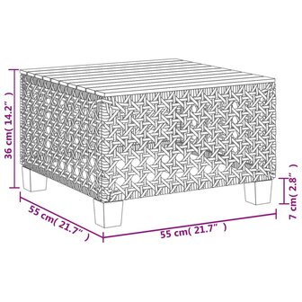 10-delige Loungeset met kussens poly rattan grijs