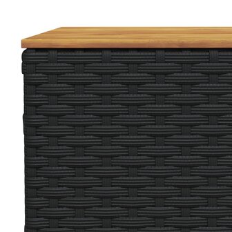 7-delige Loungeset met kussens poly rattan zwart