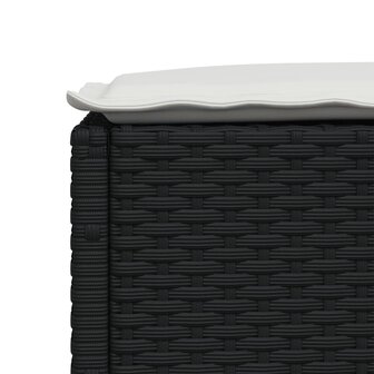 6-delige Loungeset met kussens poly rattan zwart