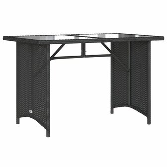 6-delige Loungeset met kussens poly rattan zwart
