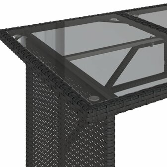 6-delige Loungeset met kussens poly rattan zwart