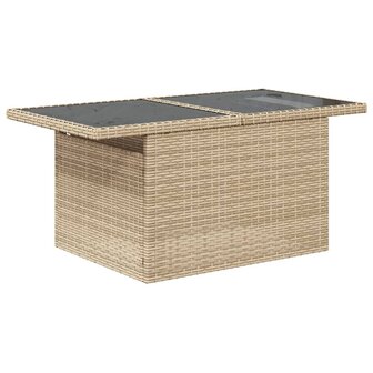 8-delige Loungeset met kussens poly rattan beige