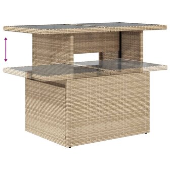 8-delige Loungeset met kussens poly rattan beige