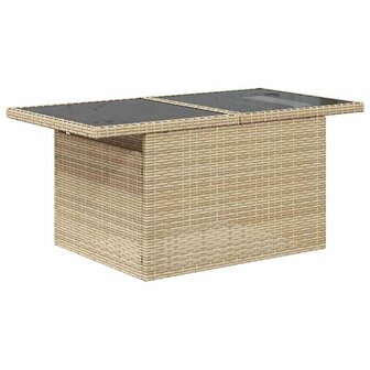 8-delige Loungeset met kussens poly rattan beige