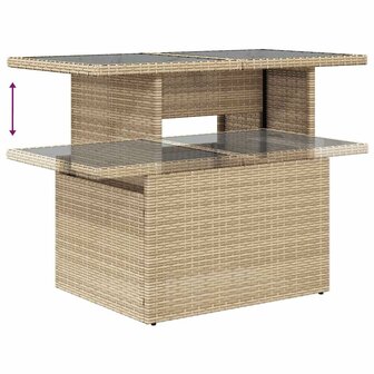 8-delige Loungeset met kussens poly rattan beige
