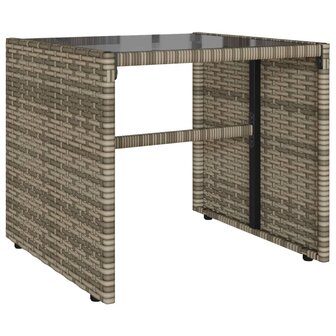 4-delige Loungeset met kussens poly rattan grijs