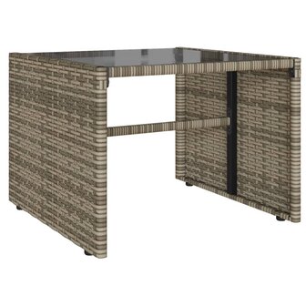 4-delige Loungeset met kussens poly rattan grijs