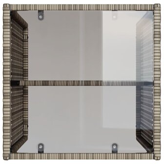4-delige Loungeset met kussens poly rattan grijs