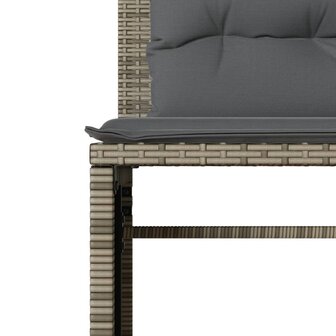 4-delige Loungeset met kussens poly rattan grijs