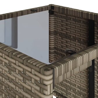 4-delige Loungeset met kussens poly rattan grijs