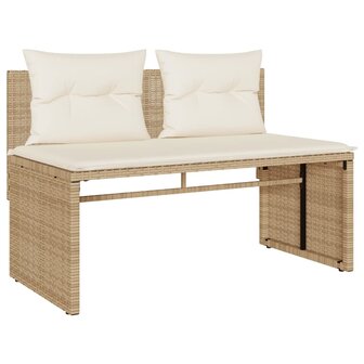 4-delige Loungeset met kussens poly rattan beige
