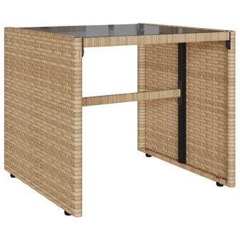 4-delige Loungeset met kussens poly rattan beige