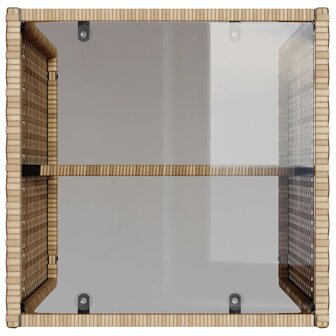 4-delige Loungeset met kussens poly rattan beige