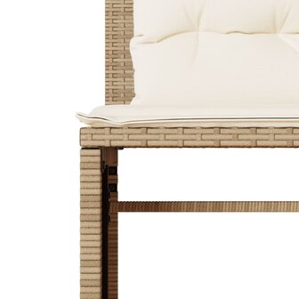 4-delige Loungeset met kussens poly rattan beige