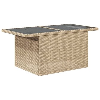 8-delige Loungeset met kussens poly rattan beige