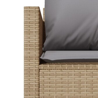 3-delige Bistroset met kussens poly rattan beige