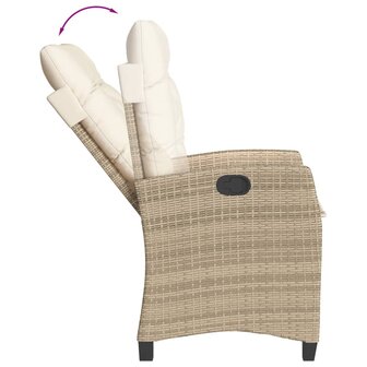 5-delige Tuinset met kussens poly rattan beige