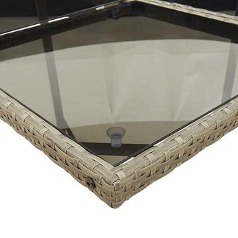 5-delige Tuinset met kussens poly rattan grijs