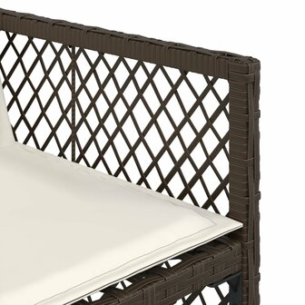 9-delige Tuinset met kussens poly rattan bruin