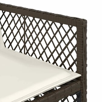 11-delige Tuinset met kussens poly rattan bruin