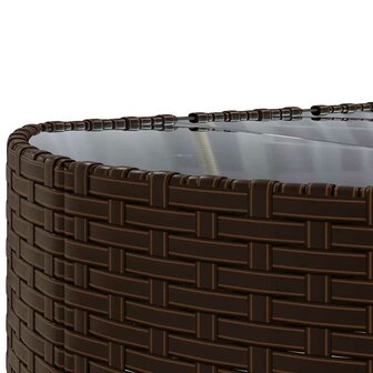 6-delige Loungeset met kussens poly rattan bruin