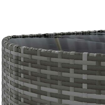 6-delige Loungeset met kussens poly rattan grijs
