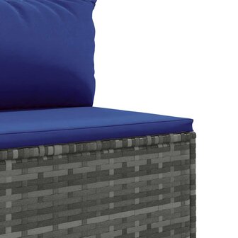4-delige Loungeset met kussens poly rattan grijs