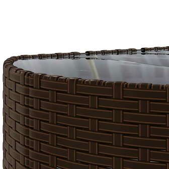 8-delige Loungeset met kussens poly rattan bruin